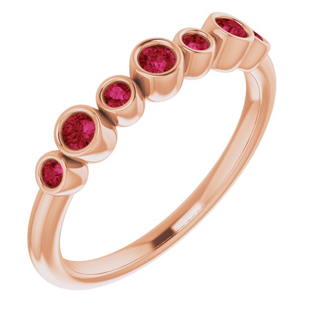 14K Rose Lab-Grown Ruby Bezel-Set Ring 71844:642:P