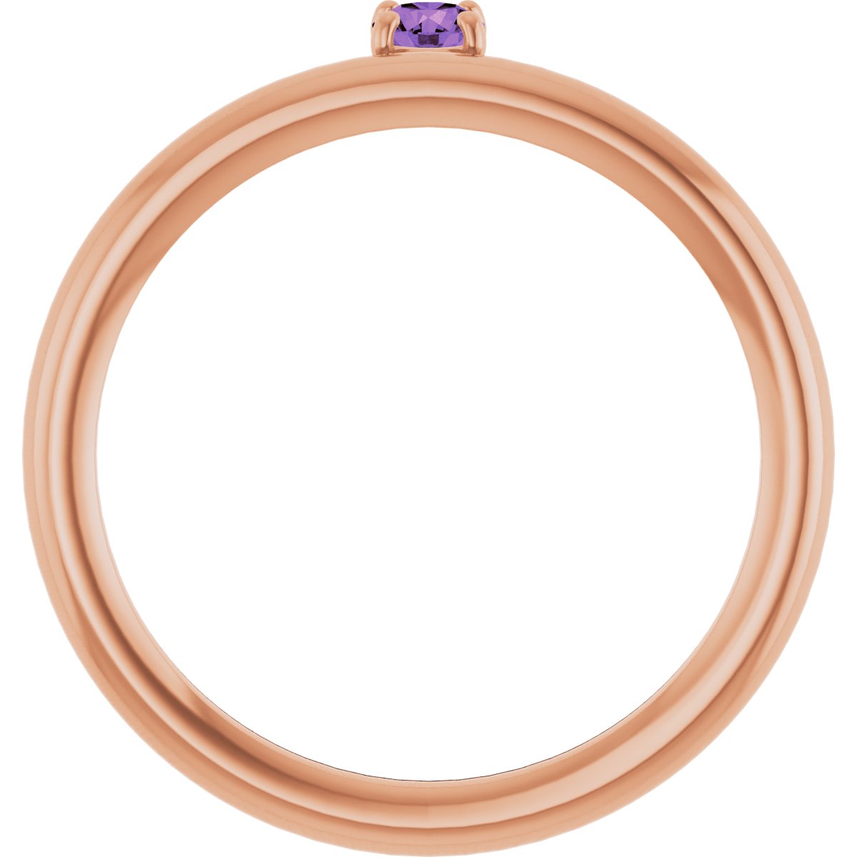 14K Rose Natural Amethyst Stackable Ring 123286:60034:P