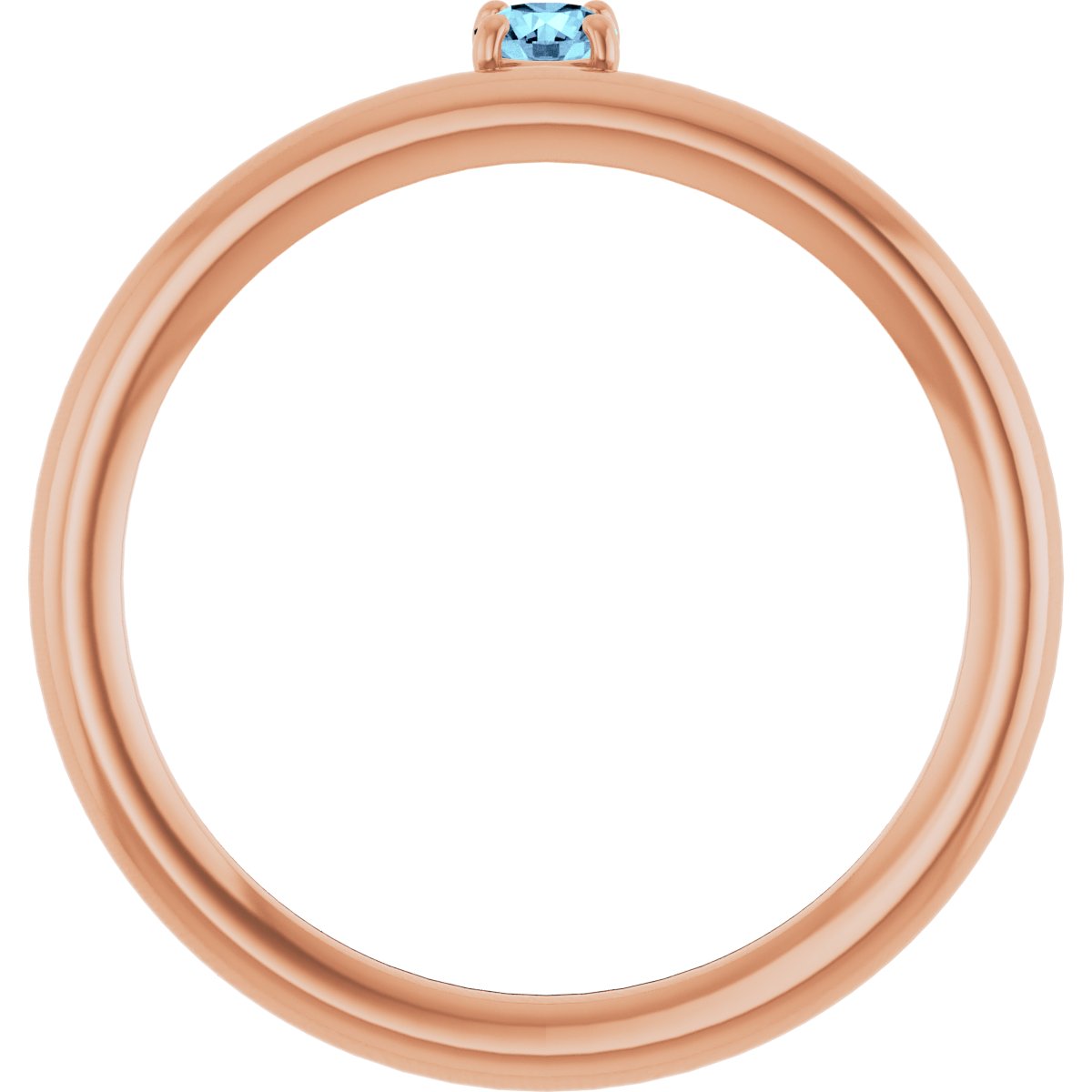 14K Rose Natural Aquamarine Stackable Ring 123286:60035:P