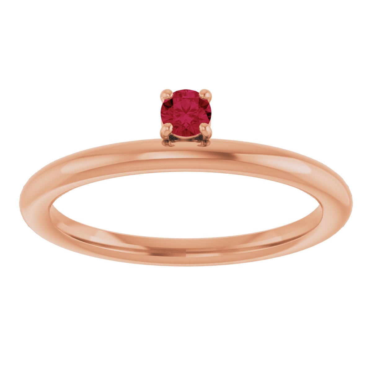 14K Rose Lab-Grown Ruby Stackable Ring 123286:60042:P