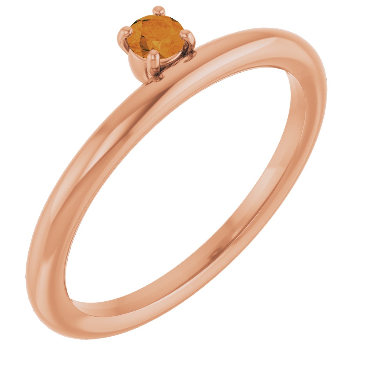 14K Rose Natural Citrine Stackable Ring 123286:60047:P