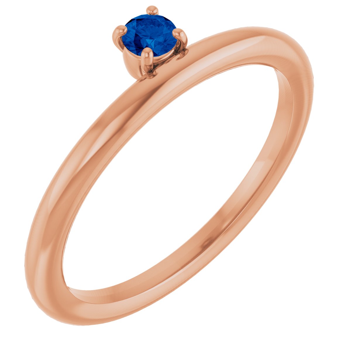 14K Rose Natural Blue Sapphire Stackable Ring 123286:60044:P