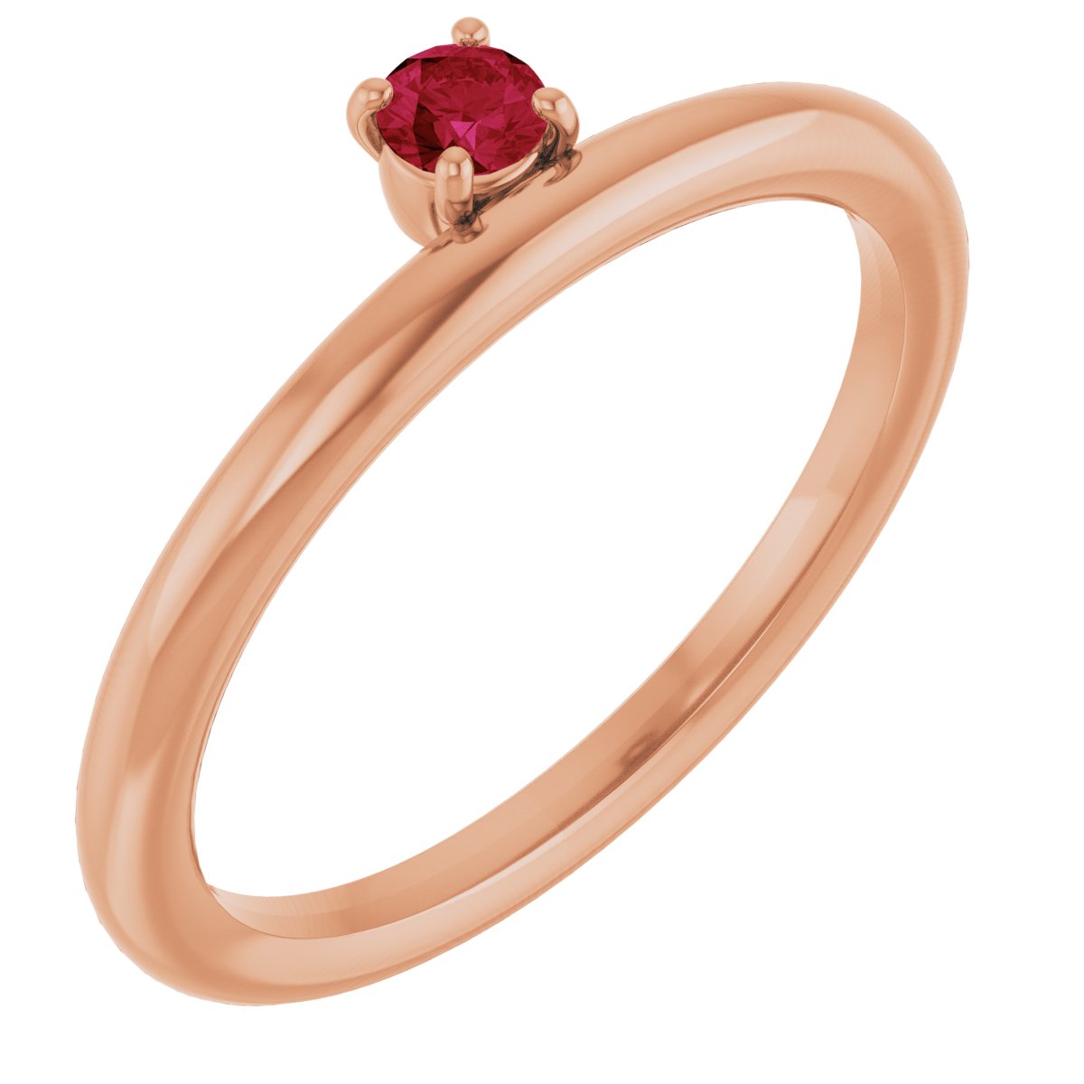 14K Rose Lab-Grown Ruby Stackable Ring 123286:60042:P
