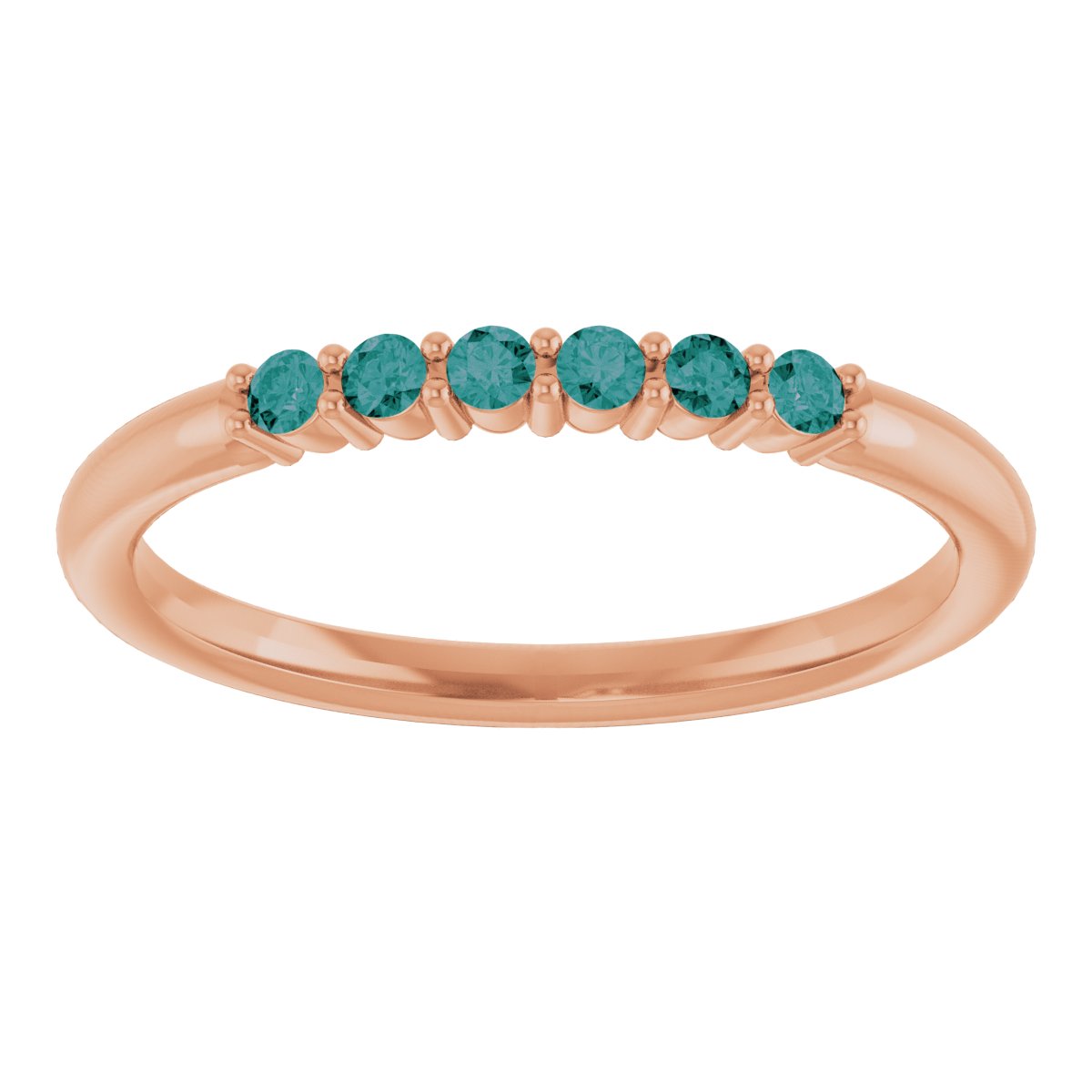 14K Rose Natural Alexandrite Stackable Ring 123288:622:P