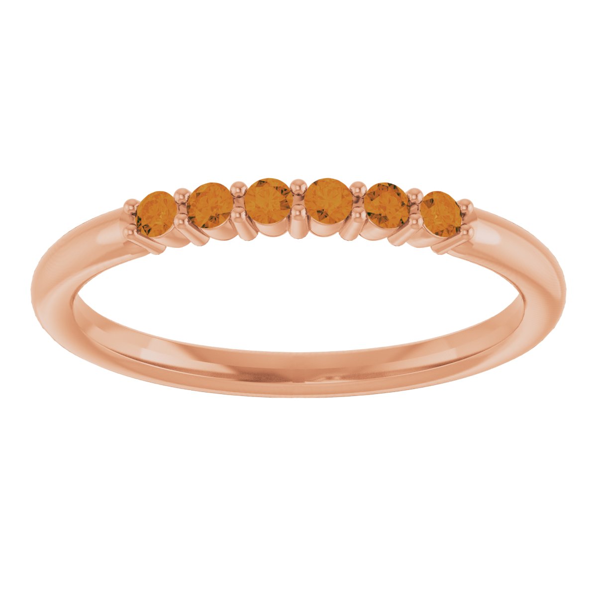 14K Rose Natural Citrine Stackable Ring 123288:642:P