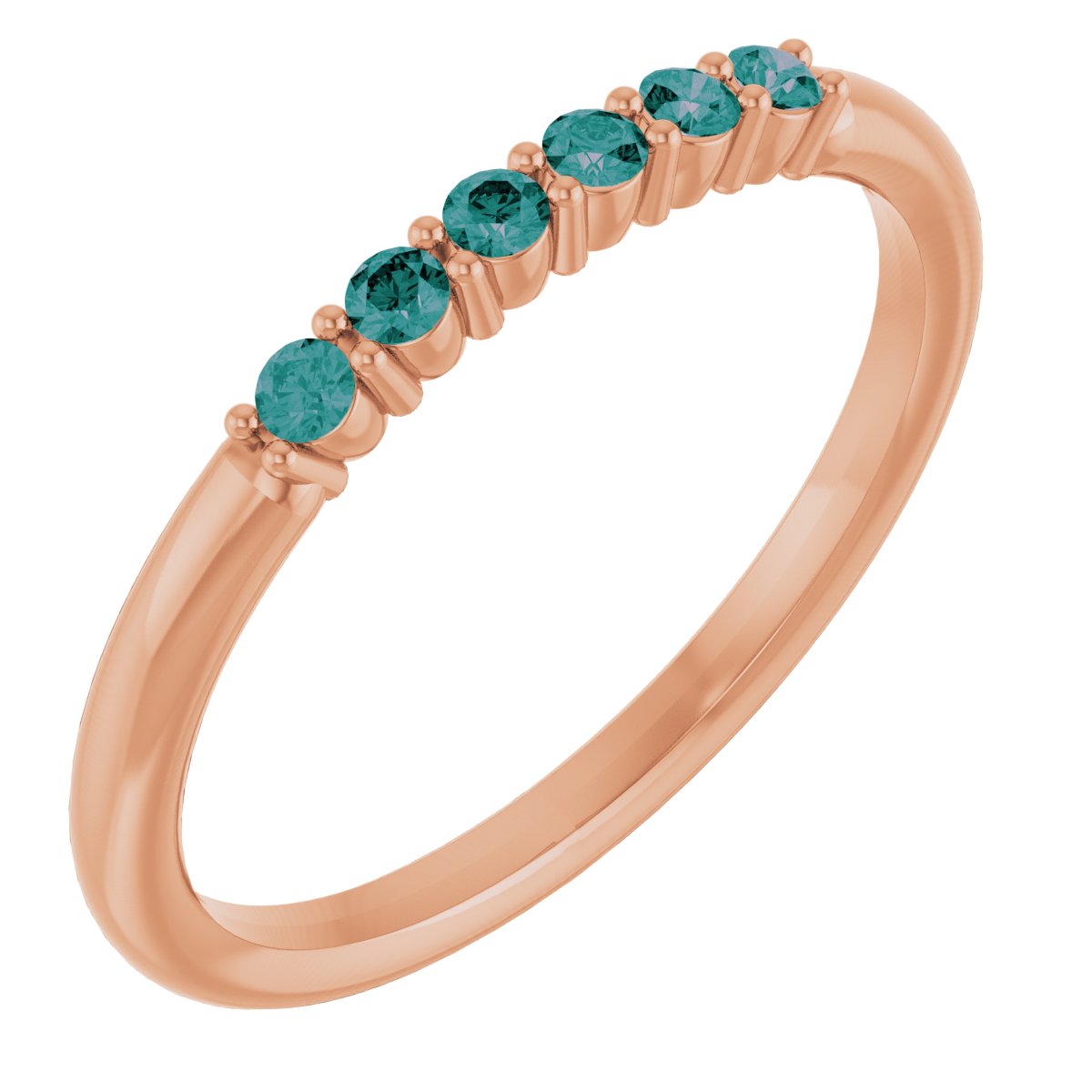 14K Rose Natural Alexandrite Stackable Ring 123288:622:P