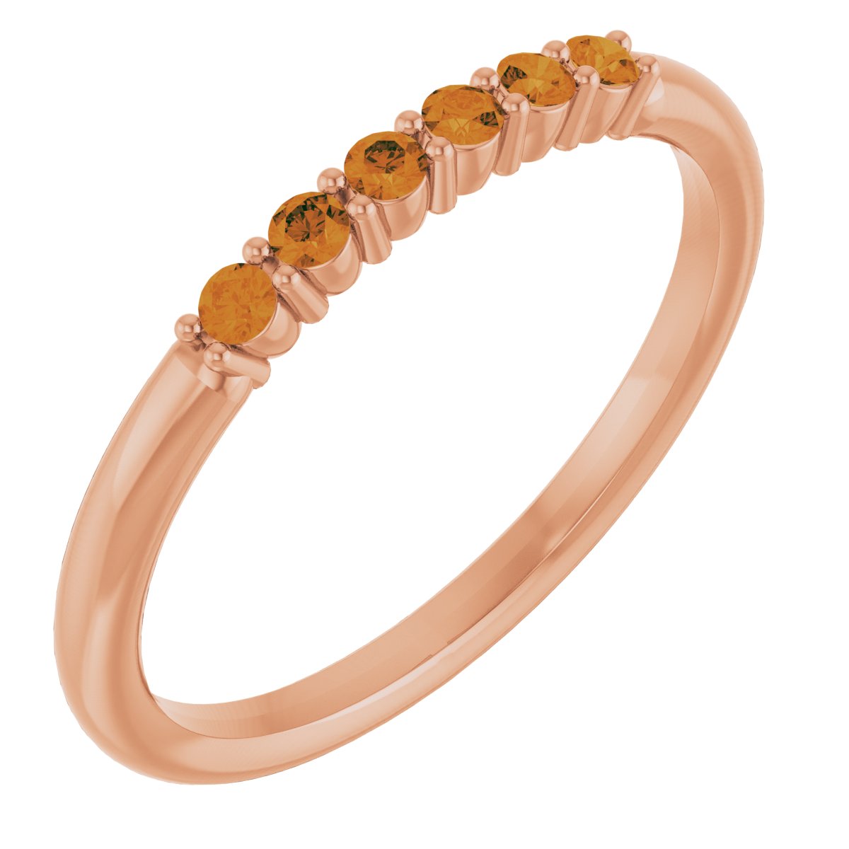 14K Rose Natural Citrine Stackable Ring 123288:642:P