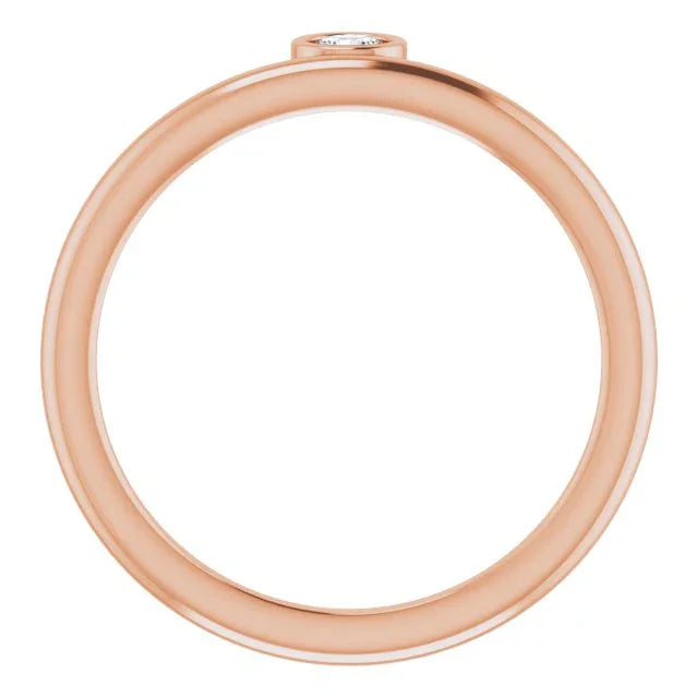 14K Rose 3 mm Round Forever Oneâ„¢ Lab-Grown Moissanite Ring 653353:603:P