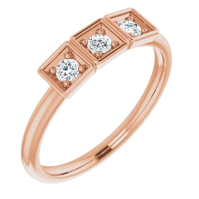 14K Rose 1/5 CTW Natural Diamond Stackable Ring 123362:602:P