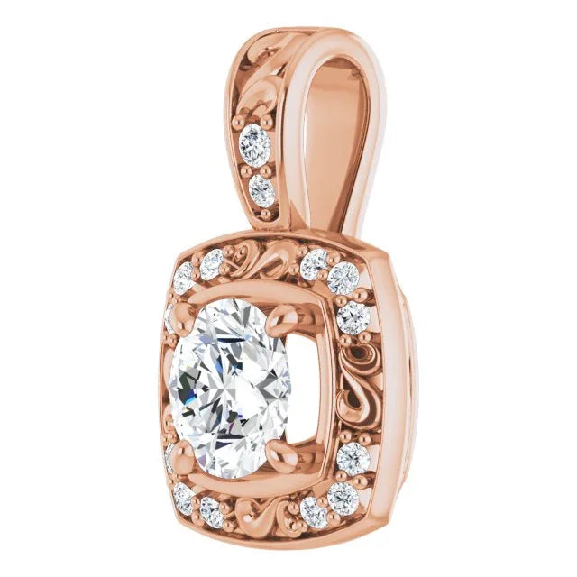 Square Rose Diamond Pendant | Yumna Jewelers