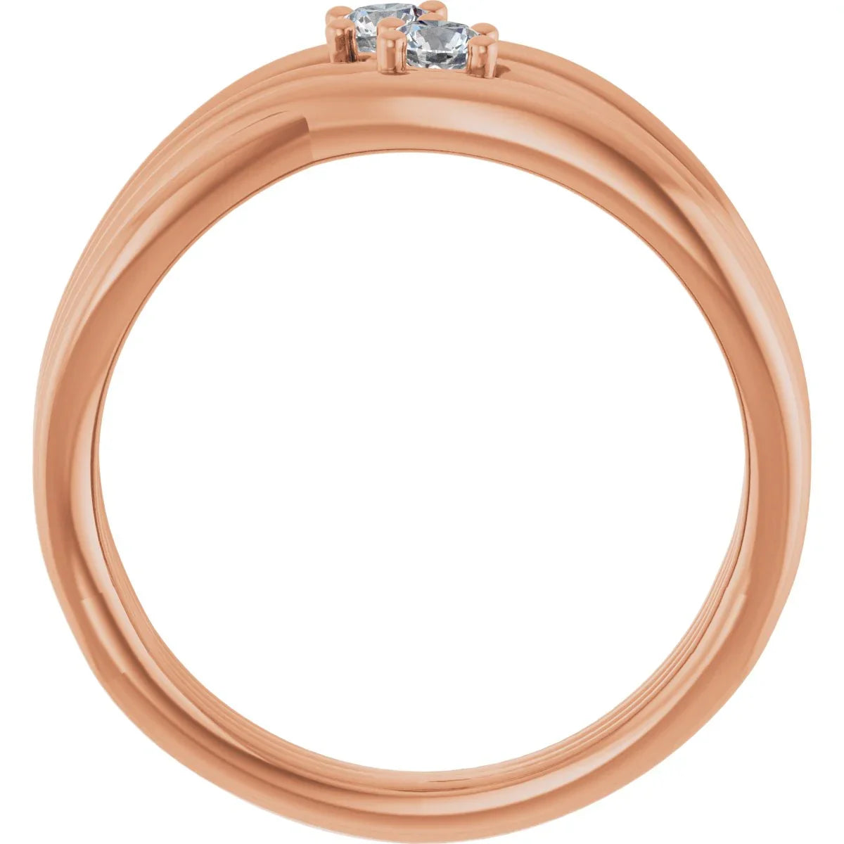 14K Rose 3 mm Round Forever Oneâ„¢ Lab-Grown Moissanite Ring 653350:603:P