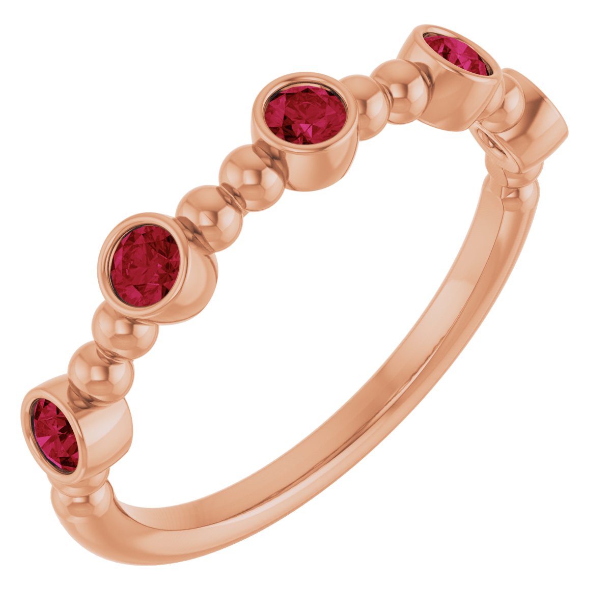 14K Rose Lab-Grown Ruby Stackable Ring 71991:652:P