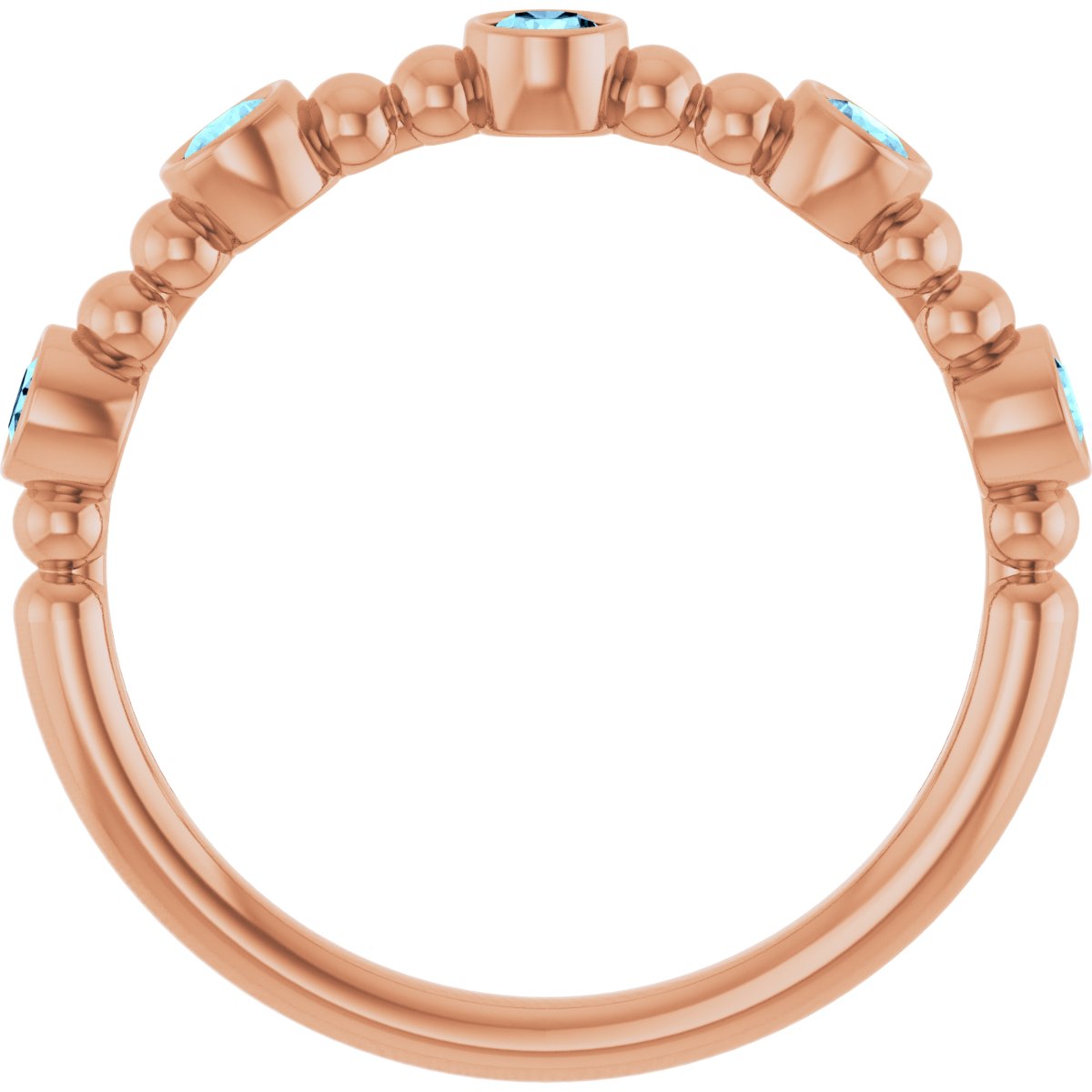 14K Rose Natural Aquamarine Stackable Ring 71991:617:P