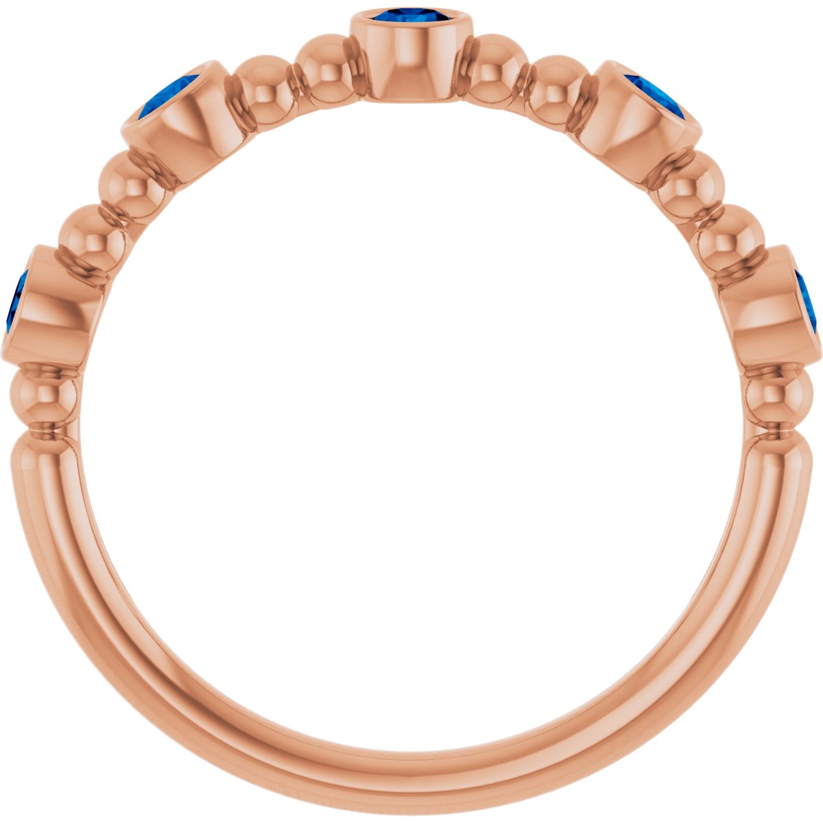 14K Rose Natural Blue Sapphire Stackable Ring 71991:602:P