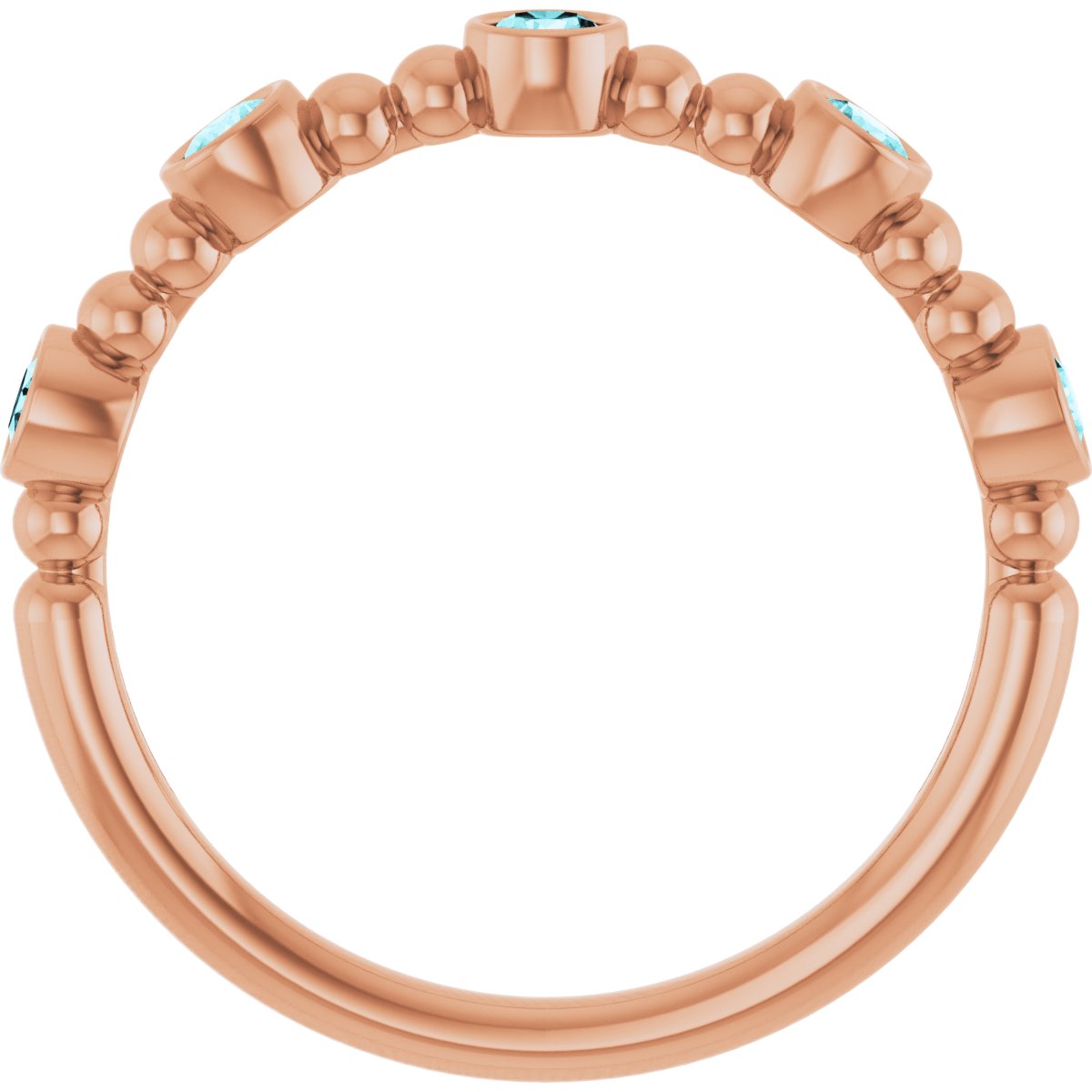 14K Rose Natural Blue Zircon Stackable Ring 71991:677:P