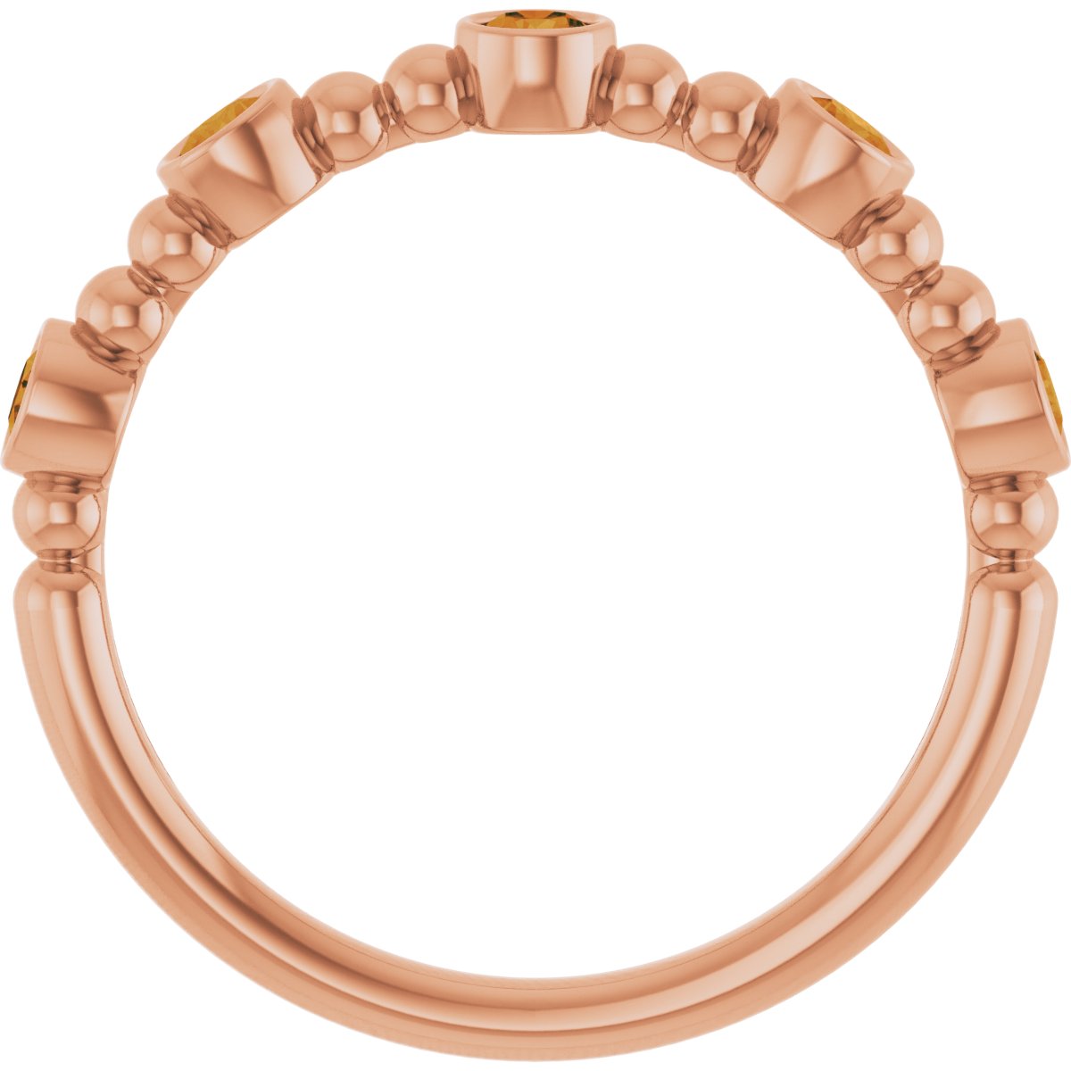 14K Rose Natural Citrine Stackable Ring 71991:672:P