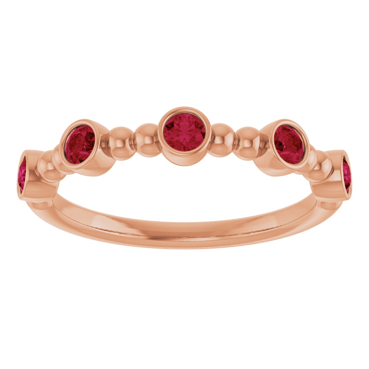14K Rose Lab-Grown Ruby Stackable Ring 71991:652:P