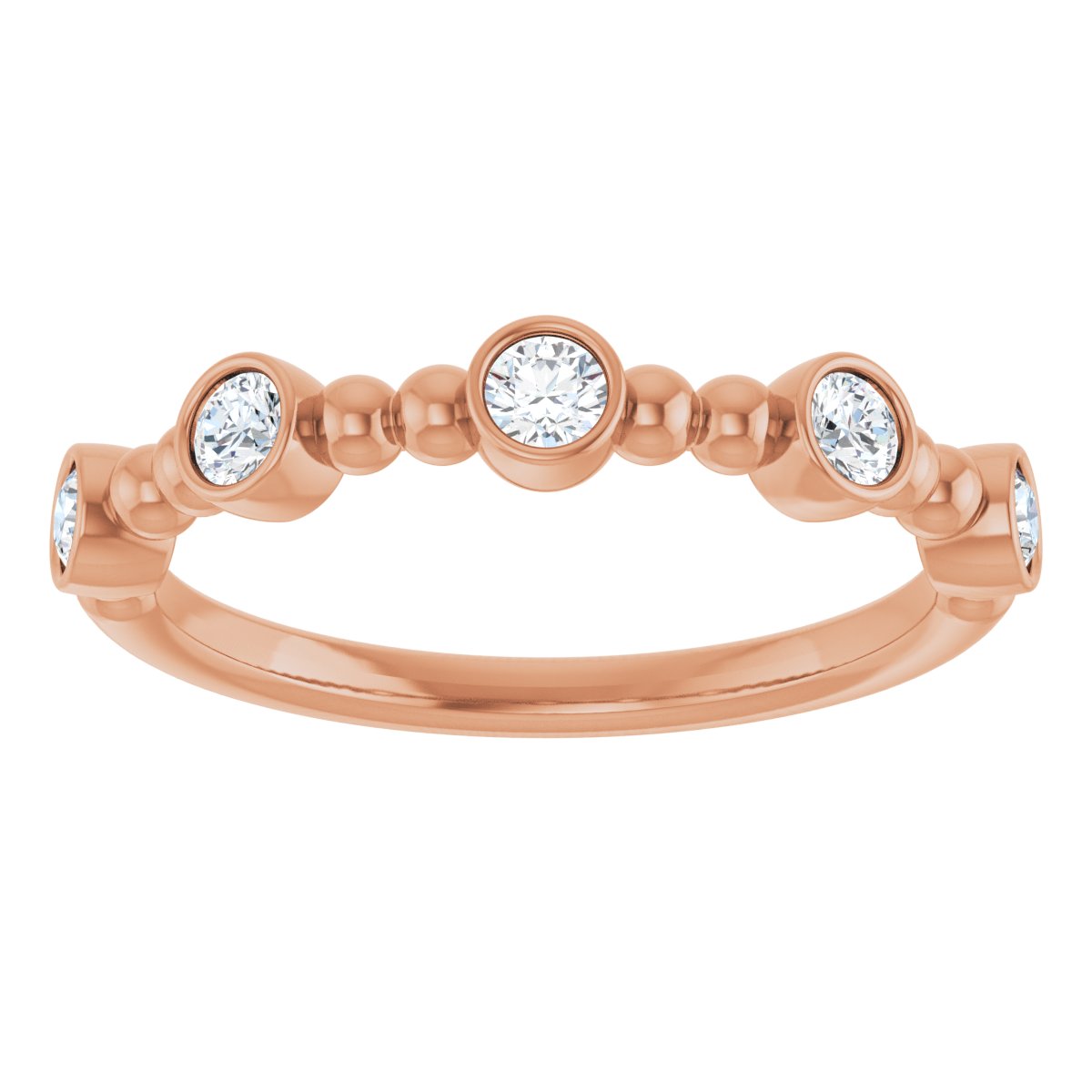 14K Rose Diamond Stackable Ring | Yumna Jewelers