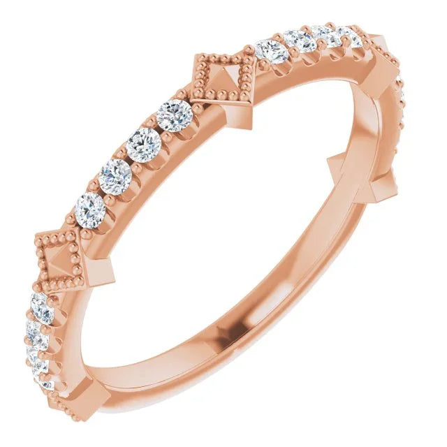 14K Rose 1/4 CTW Natural Diamond Stackable Ring 123592:602:P