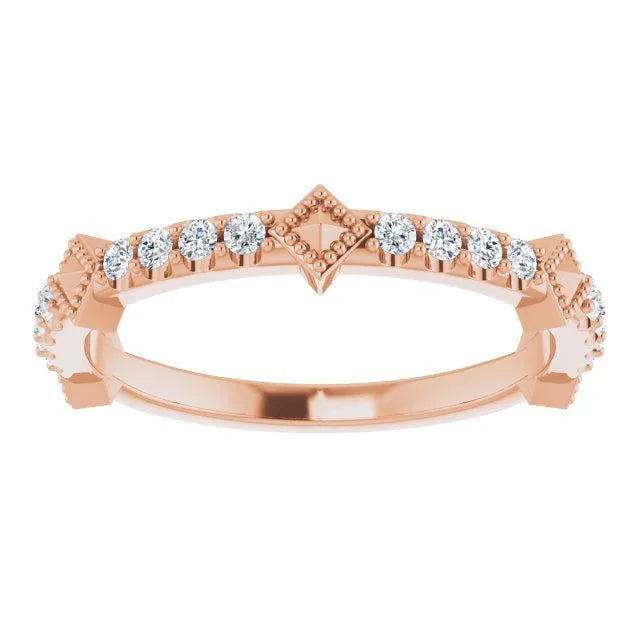 14K Rose 1/4 CTW Natural Diamond Stackable Ring 123592:602:P