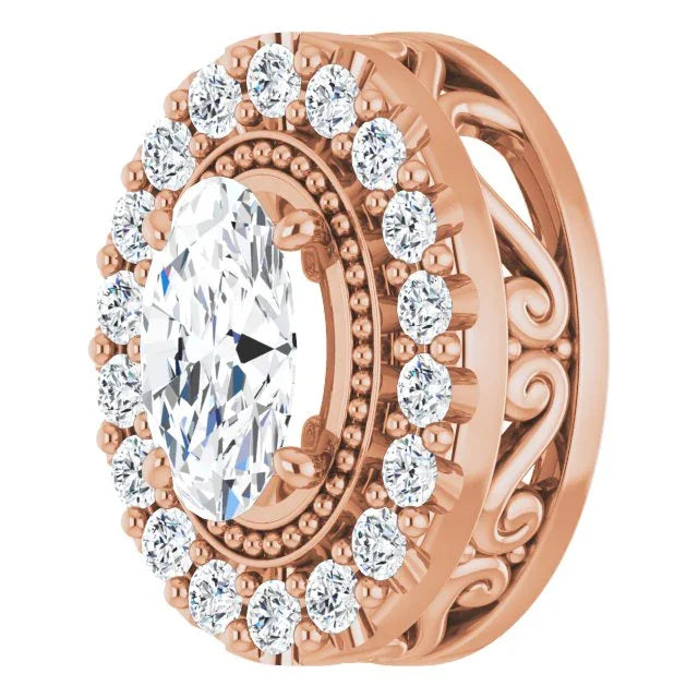 14K Rose 5/8 CTW Natural Diamond Pendant 86798:6002:P