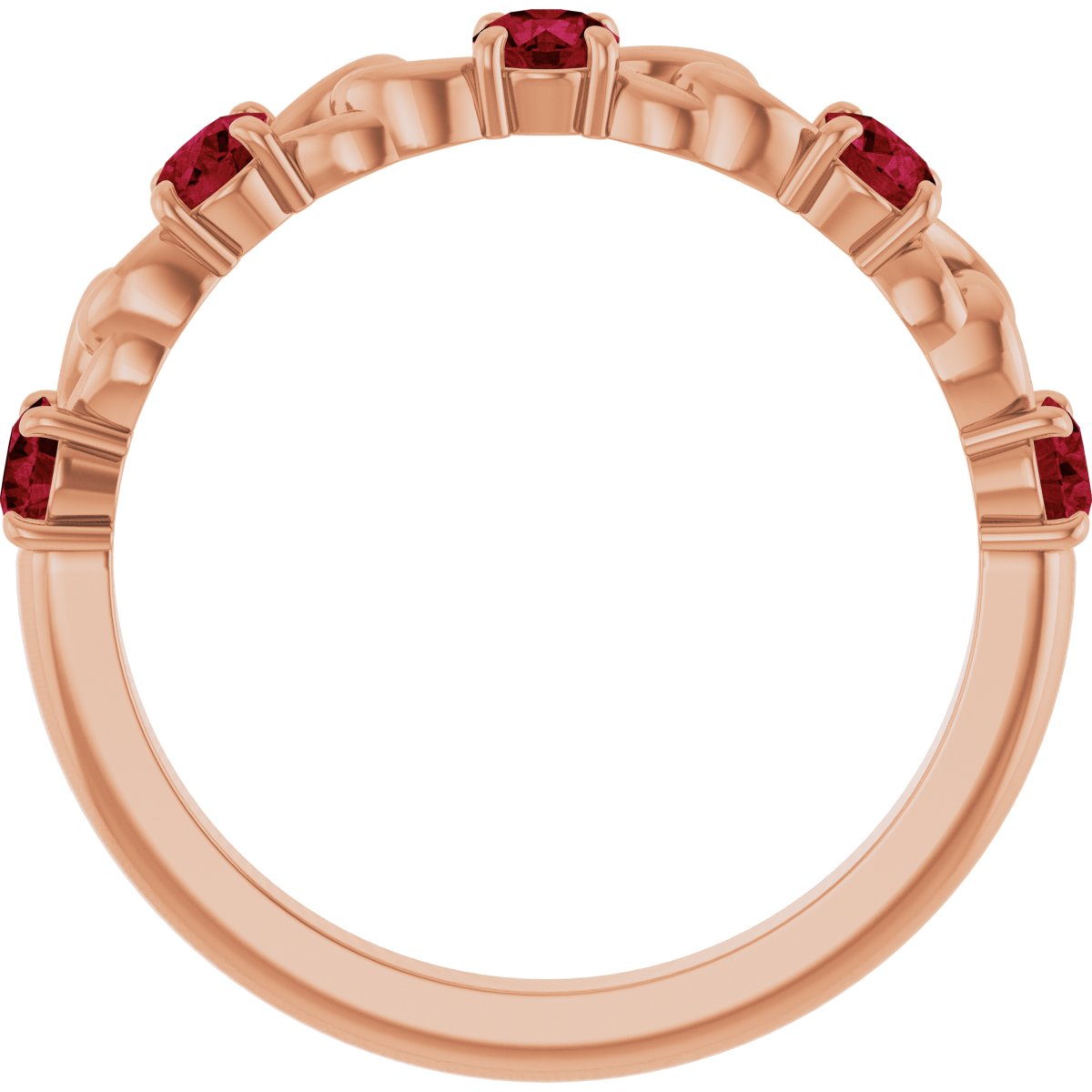 14K Rose Lab-Grown Ruby Stackable Ring 72047:639:P