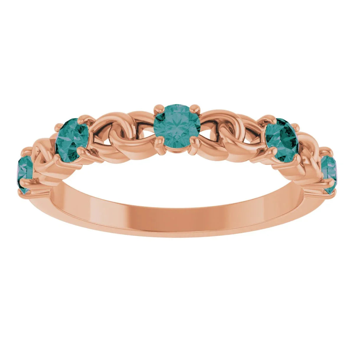14K Rose Lab-Grown Alexandrite Stackable Ring 72047:636:P