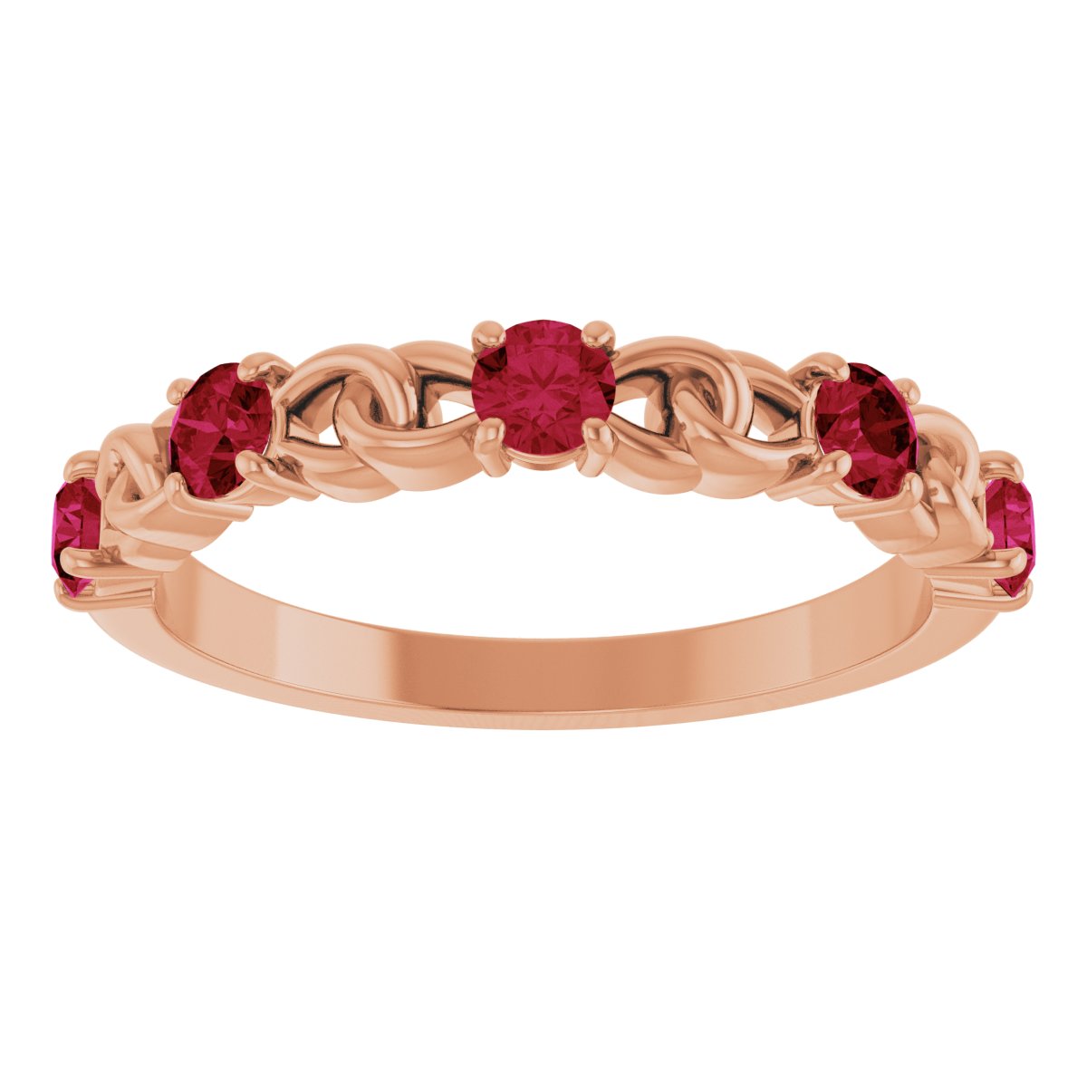 14K Rose Lab-Grown Ruby Stackable Ring 72047:639:P