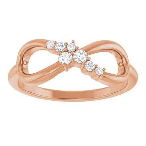 14K Rose 1/8 CTW Natural Diamond Infinity-Inspired Ring 123779:602:P