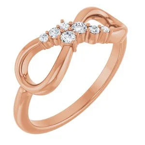 14K Rose 1/8 CTW Natural Diamond Infinity-Inspired Ring 123779:602:P