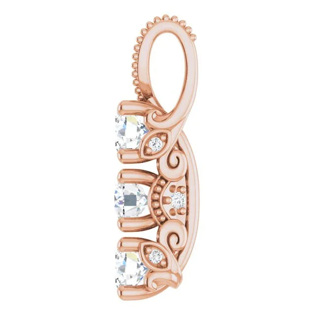 14K Rose 5/8 CTW Natural Diamond Pendant 86845:6002:P