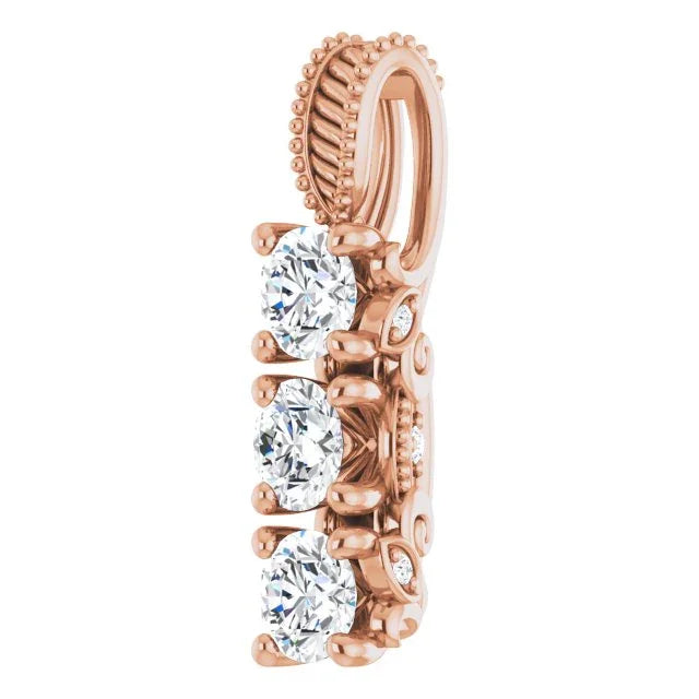 14K Rose 5/8 CTW Natural Diamond Pendant 86845:6002:P