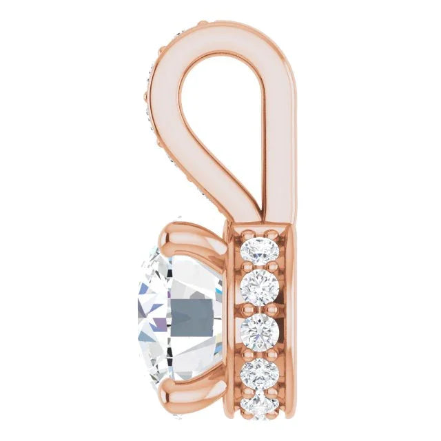 14K Rose Big Diamond Pendants | Yumna Jewelers