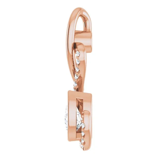 Two Stone Diamond Pendant | 14K Rose Pendant | Yumna Jewelers