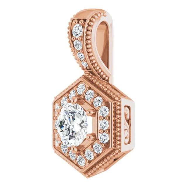 Hexagonal Diamond Pendants | Yumna Jewelers