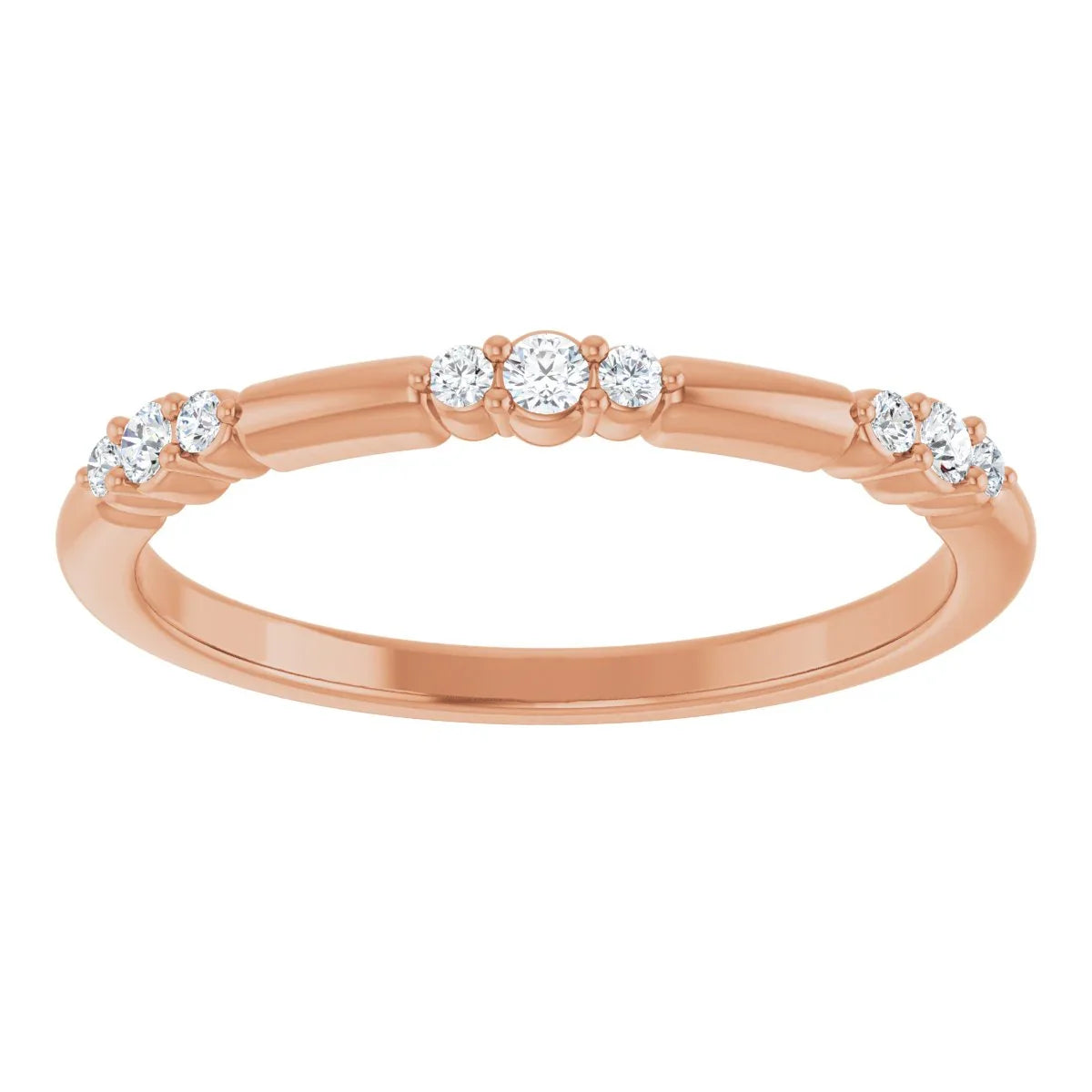 14K Rose 1/8 CTW Natural Diamond Stackable Ring 124033:602:P