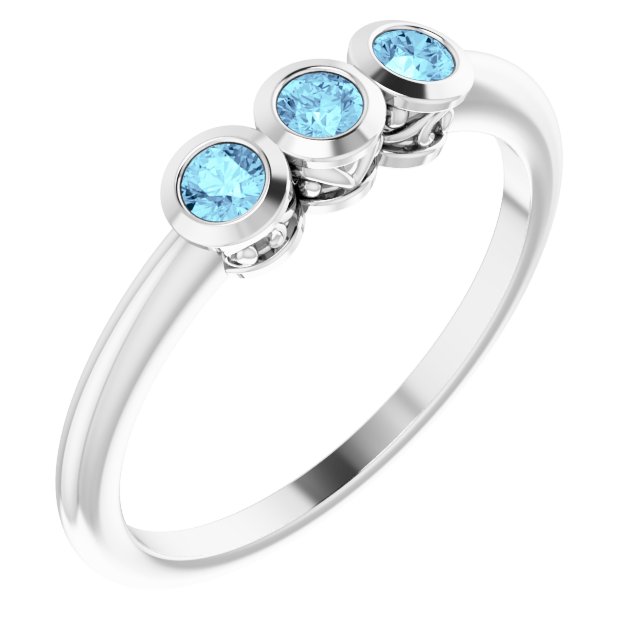 14K Rose Natural Alexandrite Three-Stone Ring 71996:6025:P