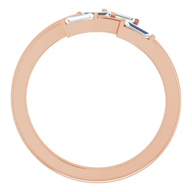 14K Rose Diamond Geometric Ring | Yumna Jewelers