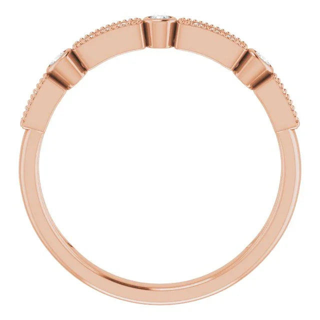 Diamond Stackable Ring | 14K Rose Gold Ring | Yumna Jewelers