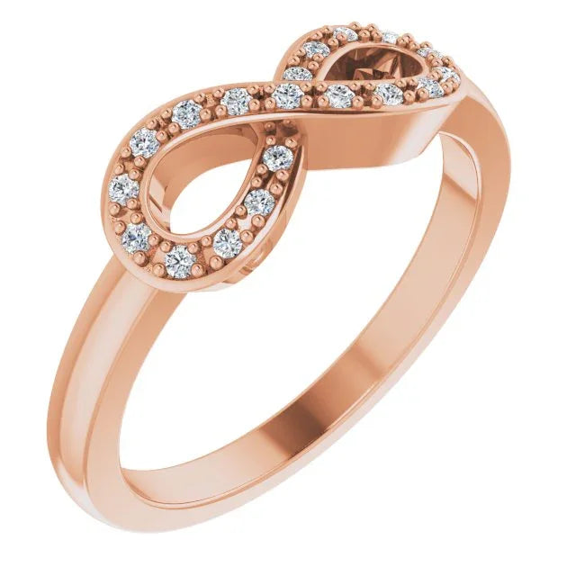 14K Rose 1/10 CTW Natural Diamond Infinity-Inspired Ring 651088:60002:P