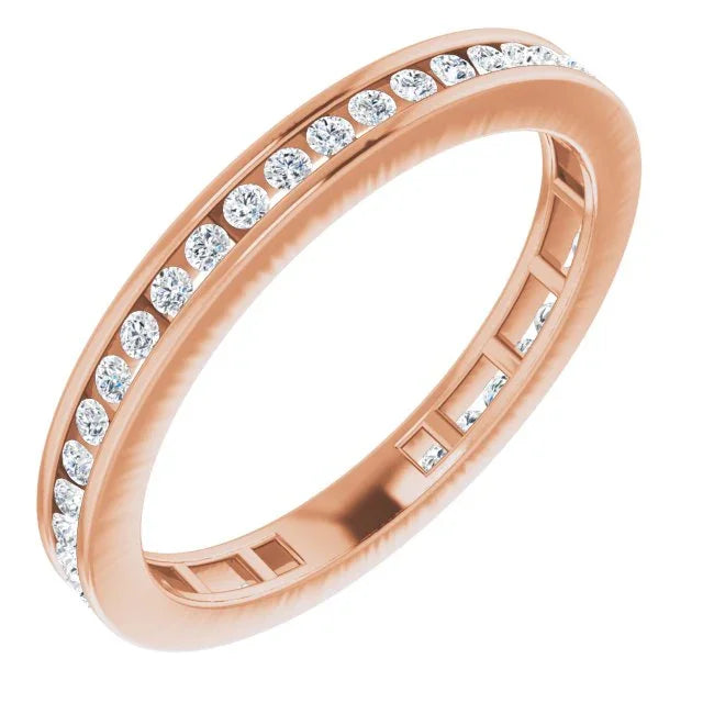 14K Rose 3/8 CTW Natural Diamond Stackable Ring 67402:108:P