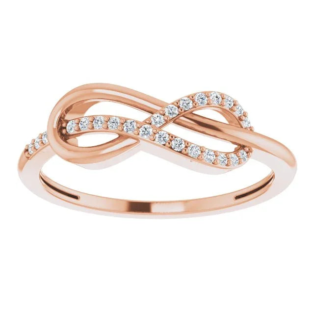 14K Rose 1/10 CTW Natural Diamond Infinity-Inspired Ring 651889:60002:P