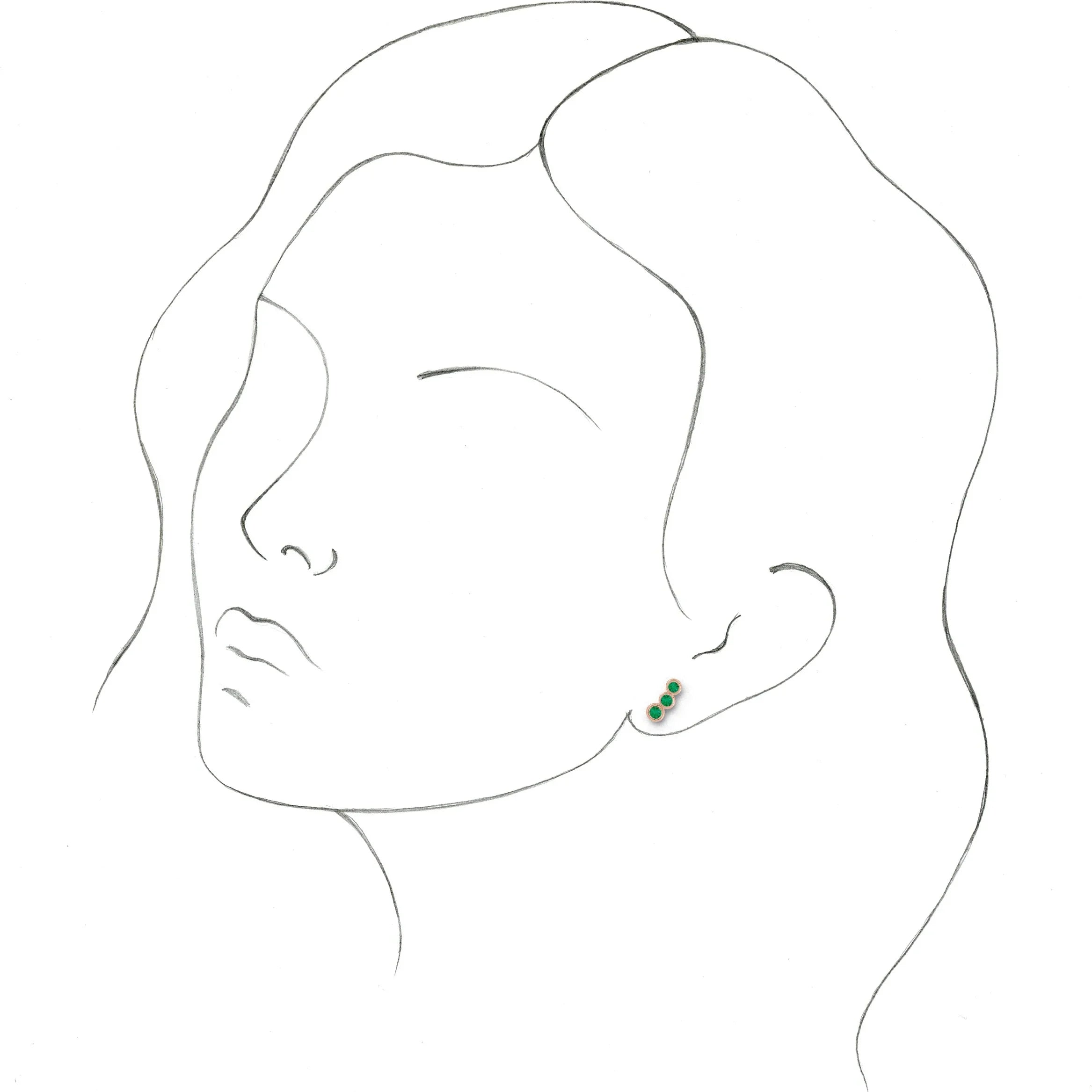 14K Rose Lab-Grown Emerald Ear Climbers 86701:632:P