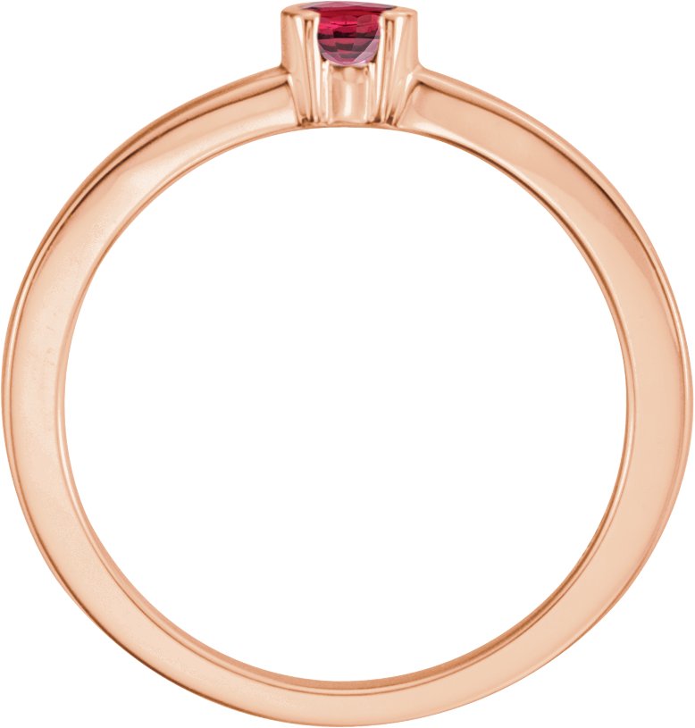 14K Rose Lab-Grown Ruby Family Stackable Ring 71356:6062:P
