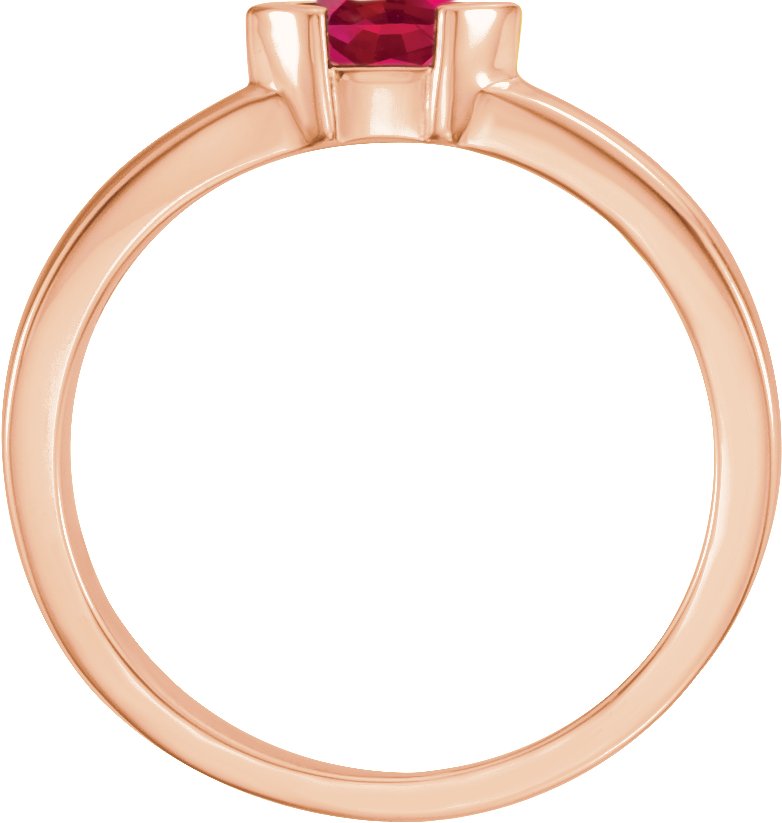 14K Rose Lab-Grown Ruby Family Stackable Ring 71354:6058:P
