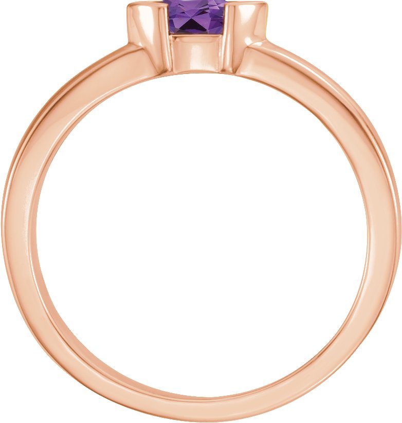 14K Rose Natural Amethyst Family Stackable Ring 71354:6006:P