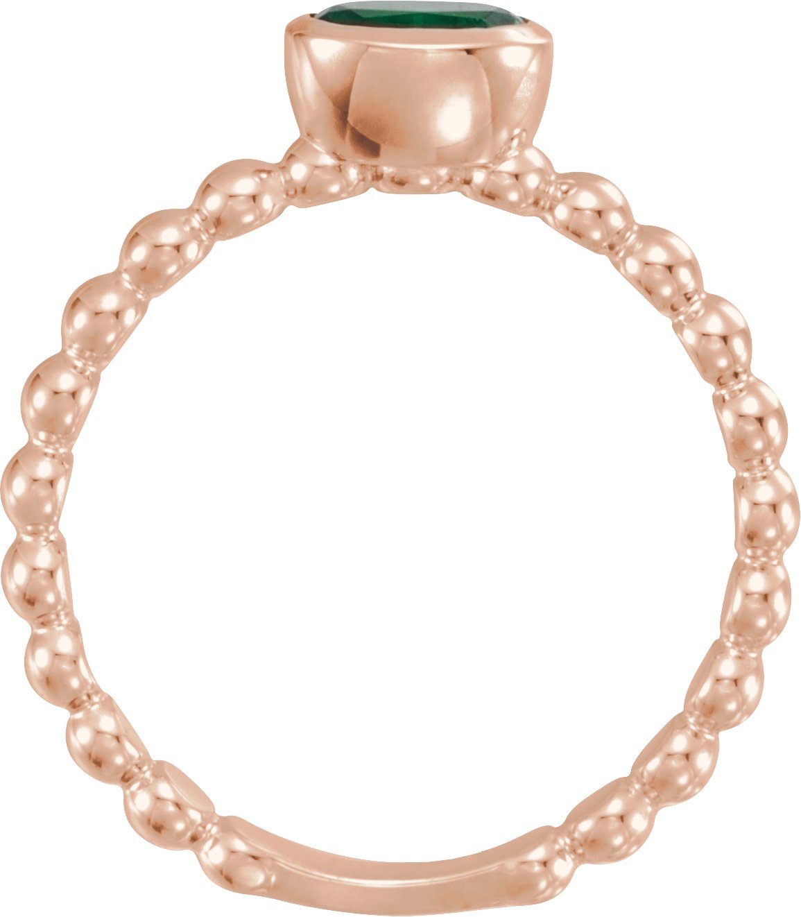 14K Rose Natural Emerald Family Stackable Ring 71623:6018:P