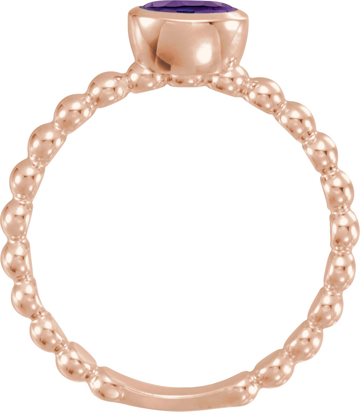 14K Rose Natural Amethyst Family Stackable Ring 71623:6006:P