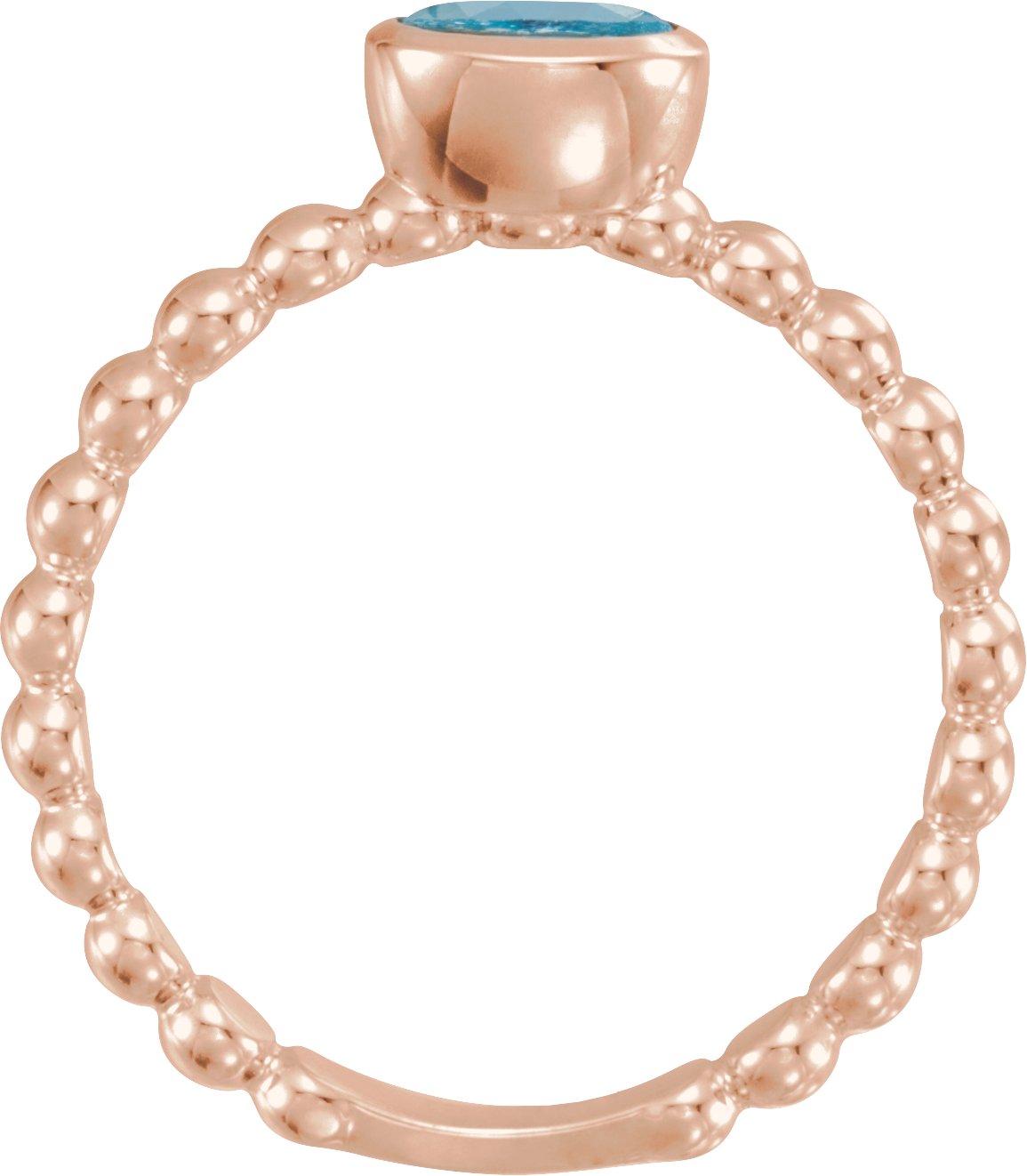 14K Rose Natural Aquamarine Family Stackable Ring 71623:6010:P