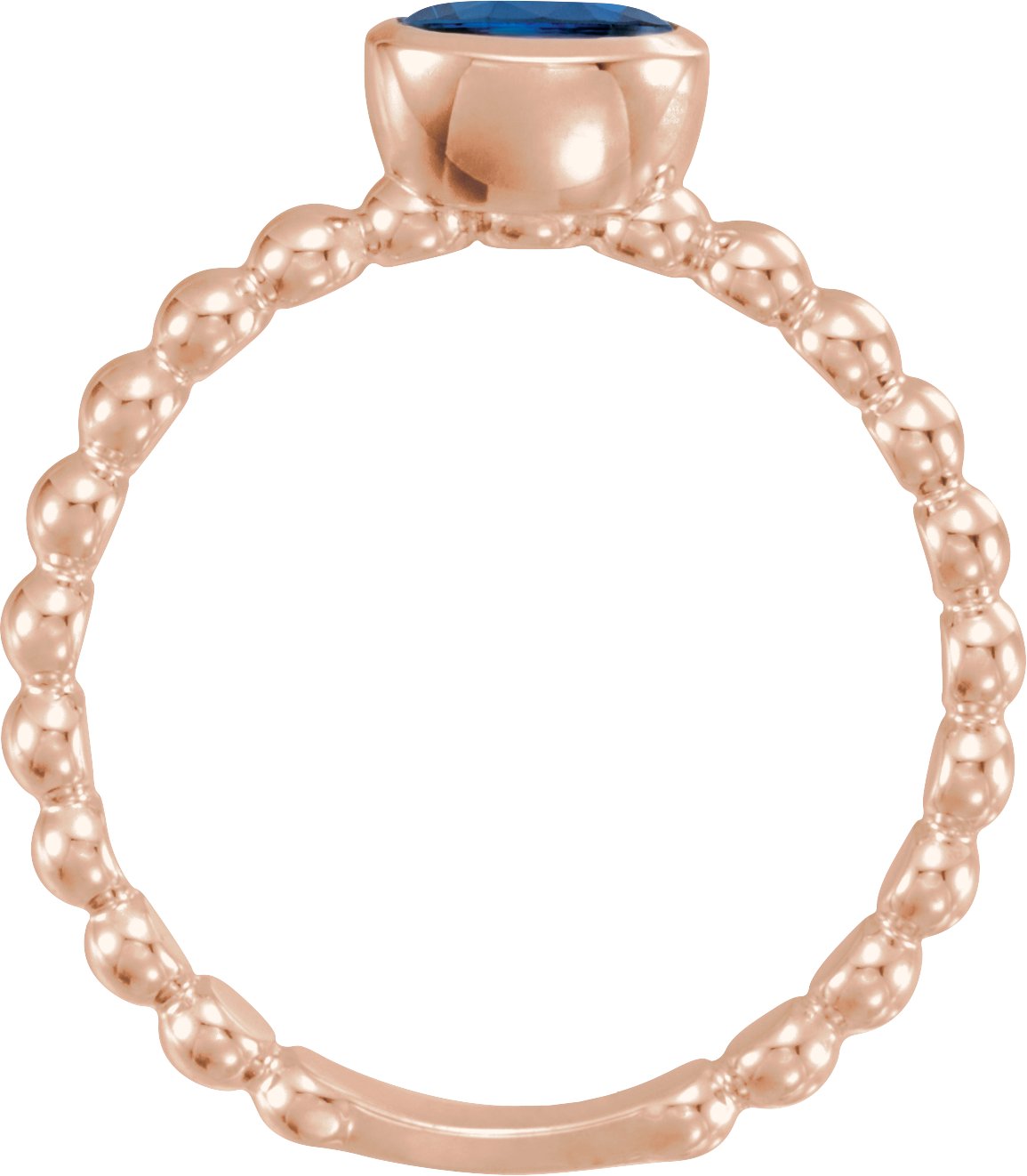 14K Rose Natural Blue Sapphire Family Stackable Ring 71623:6030:P